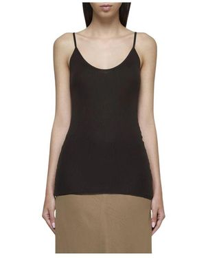 KHAITE Braunes Ripp Tanktop - Schwarz