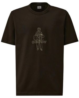 C.P. Company Schwarzes Merzerisiertes Jersey Twisted T-Shirt