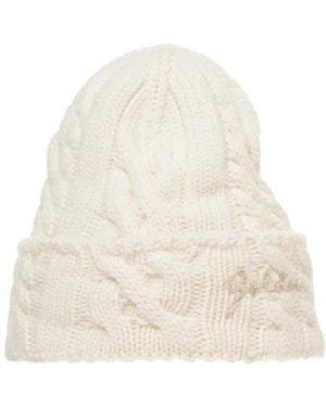 Golden Goose Kabelgebreide Muts Bianco Aw25 - Naturel
