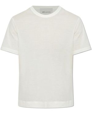 Ami Paris Classic Fit T-Shirt Met Ronde Hals - Wit