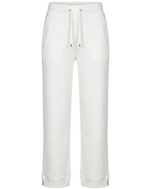 Moorer Broeken ,Wit ,Katoen Elegante Broek Met Elastische Tailleband