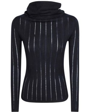Max Mara Truien & Vesten ,Blauw ,Wol Mstbadesse Ribbed Turtleneck - Zwart