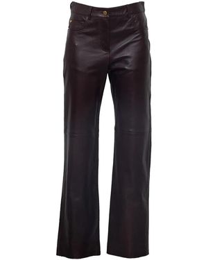 Max Mara Nappaleer Broek Met Vijf Zakken - Zwart