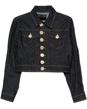 Dondup Jassen ,Blauw ,Denim Buttoned Denim Jacket - Zwart