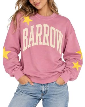 Barrow Hoodies & Sweatvesten ,Roze ,Katoen Sweatshirt Met Ronde Hals - Rood