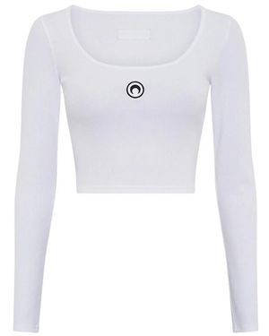 Marine Serre Long Sleeve Tops - Wit
