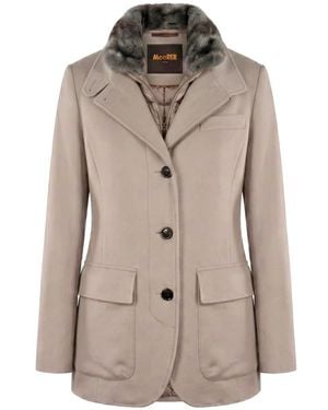 Moorer Eleganter Beiger Blazer Mit Herausnehmbarer Weste - Natur