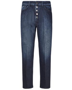 Dondup Koons Loose-Fit Five-Pocket Broeken - Blauw