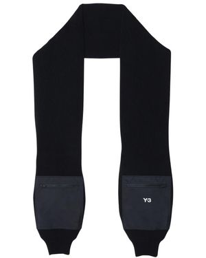 新品　Y-3 マフラー　CH3 NYL HOODED SCARF Y-3 Black Nylon Hooded Scarf Y-3