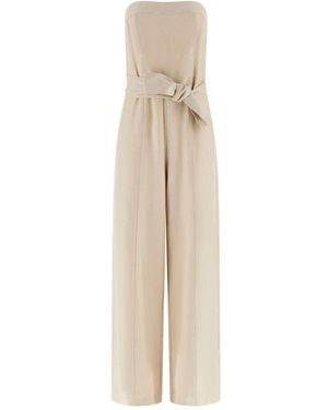 Guess Linnenmix Jumpsuit - Naturel