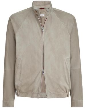 Brunello Cucinelli Leather Jackets - Grey