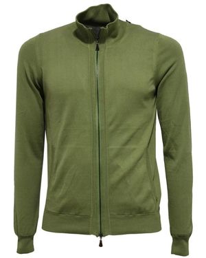 Alpha Studio Truien & Vesten ,Groen ,Katoen Groene Katoenen Volledige Rits Sweater