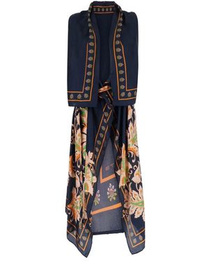 Etro Accessoires ,Veelkleurig ,Zijden Sjaal Met Bloemenprint - Blauw
