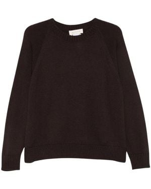 Max Mara Truien & Vesten ,Bruin ,Wol Virgola Crewneck - Zwart