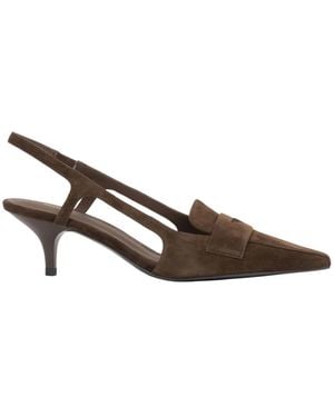 ESTRO Schoenen ,Bruin ,Leer Velour Slingback Pumps