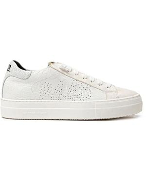 P448 White Leather Trainer