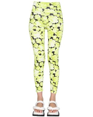 MSGM High-Waist Floral Leggings - Gelb