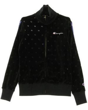 Champion Full Zip Sweatshirt Track Jacket - Black