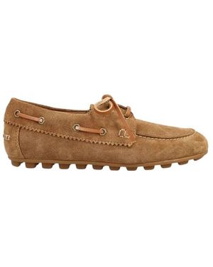 Hogan Schoenen ,Leer Olympia Bootschoenen - Bruin