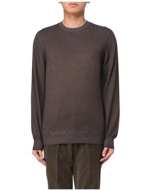 Fay Round-Neck Knitwear - Brown