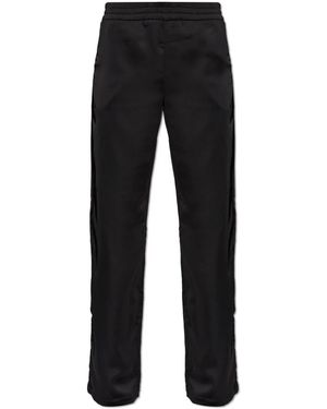 Off-White c/o Virgil Abloh Broeken ,Zwart ,Satijn Satijnen Broek Met Logo-Opdruk