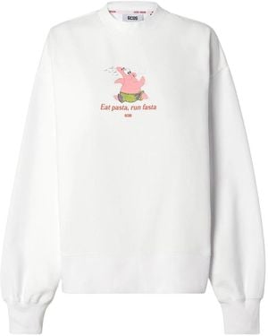 Gcds Graphic-Print Baumwoll-Sweatshirt - Weiß