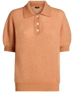 Kiton Kurzärmeliges Polohemd Aus Kaschmir Und Seide - Orange