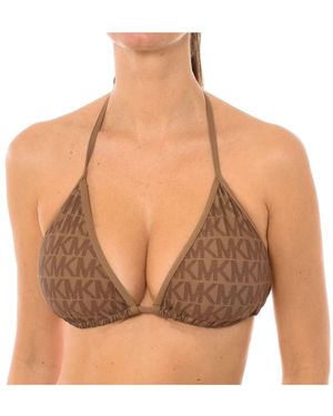 Michael Kors Top bikini a triangolo con logo - Nero
