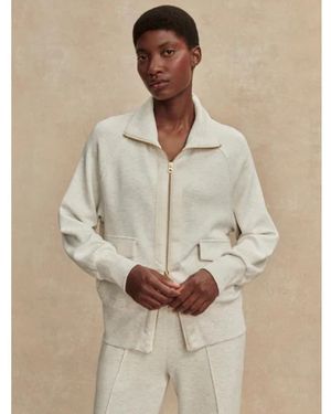 Varley Ivory Marl Zip-Through Sweatshirt - Naturel