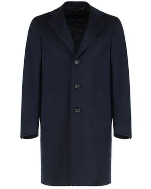 Canali Single-Breasted Coats - Blue