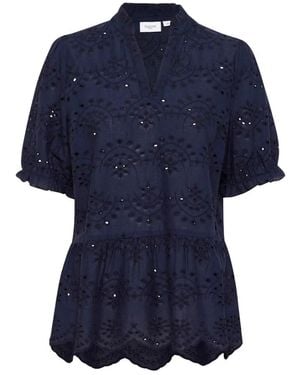 Saint Tropez Overhemden ,Blauw ,Katoen Geleksa Sz Blouse