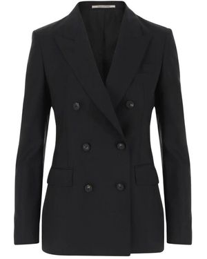 Tagliatore Stretch Wool Doppelreihige Jacke - Schwarz