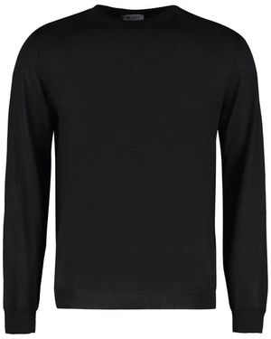 THE (Alphabet) Feinstrick-Pullover Mit Rundhalsausschnitt - Schwarz