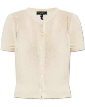 Rag & Bone Truien & Vesten ,Katoen Cardigan Met Korte Mouwen - Naturel