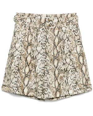 Isabel Marant Beige snake print taille shorts - Natur