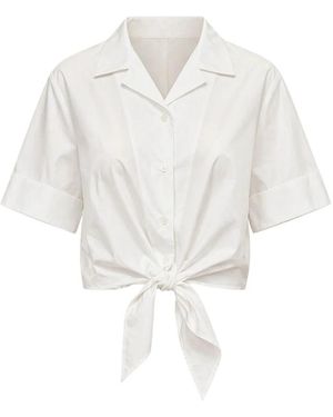 ALESSANDRO ENRIQUEZ Overhemden ,Wit ,Camicia Crop Nodo Pop