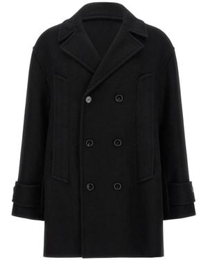 Ami Paris Double-Breasted Coats - Negro