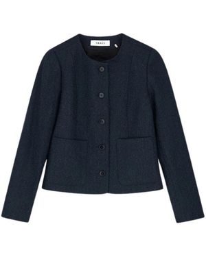 Skall Studio Jassen ,Zwart ,Wol Mona Jacket - Blauw