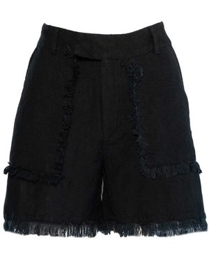 Hèst Korte Broeken ,Zwart ,Linnen Zwarte Linnen Shorts