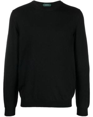 Zanone Round-Neck Knitwear - Black