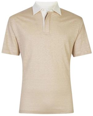 Eleventy Polohemd Aus Leinenjersey Mit Kontrastkragen - Natur