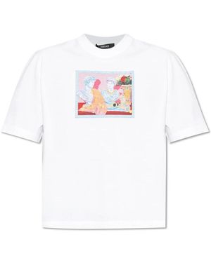 Versace T-shirt mit buntem druck - Weiß