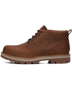 Timberland Braune Chukka-Stiefel Aus Leder Mit Schnürung