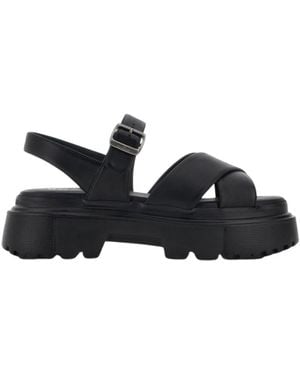 Hogan Flat Sandals - Black