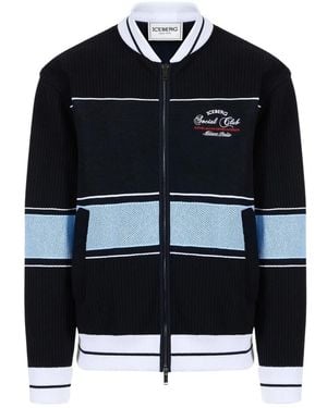 Iceberg Jacquard-Strickjacke Mit Regulärer Passform - Schwarz