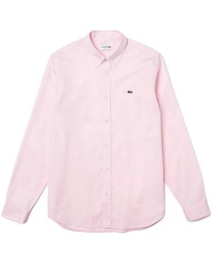 Lacoste Hemdkragen Mit Knopfleiste - Pink