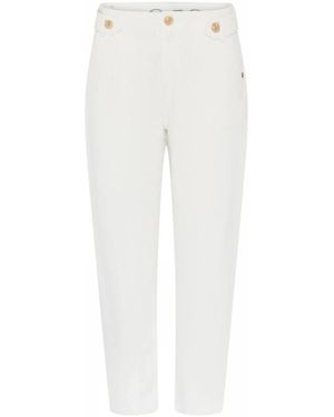 Cro Elegante Ecru Bitten Broek - Wit
