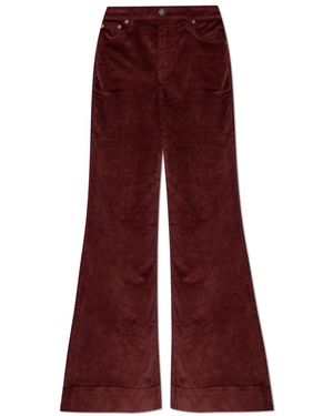 Rag & Bone Broeken ,Rood ,Ribfluwelen Broek Met Uitlopende Pijpen