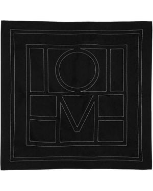 TOTEME Besticktes Monogramm Seidenschal - Schwarz