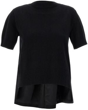 Sacai Round-Neck Knitwear - Negro